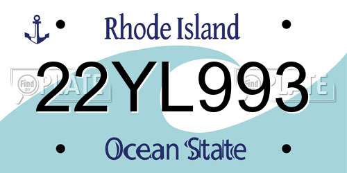 22YL993 Rhode Island License Plate