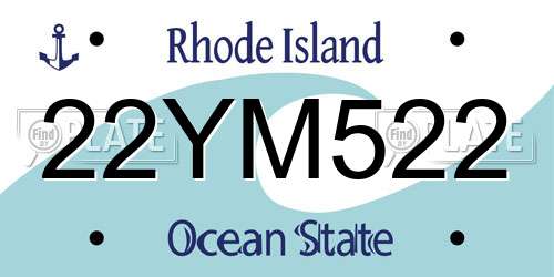 22YM522 Rhode Island License Plate