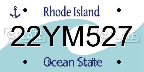 22YM527 Rhode Island License Plate