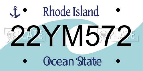 22YM572 Rhode Island License Plate