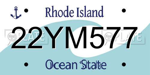 22YM577 Rhode Island License Plate