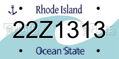 22Z1313 Rhode Island License Plate