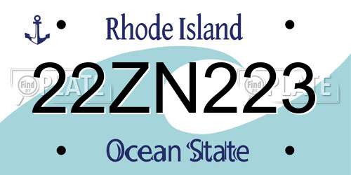22ZN223 Rhode Island License Plate