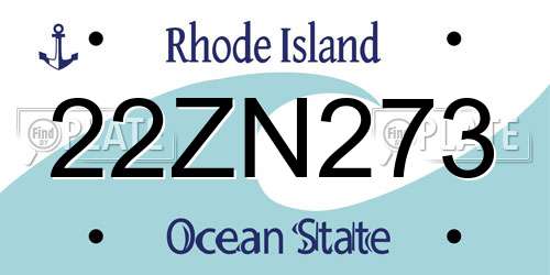 22ZN273 Rhode Island License Plate