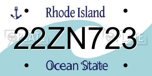 22ZN723 Rhode Island License Plate