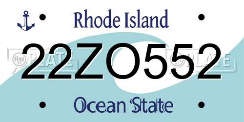 22ZO552 Rhode Island License Plate