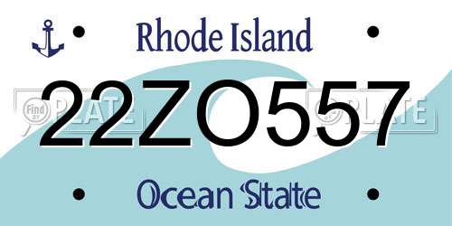 22ZO557 Rhode Island License Plate