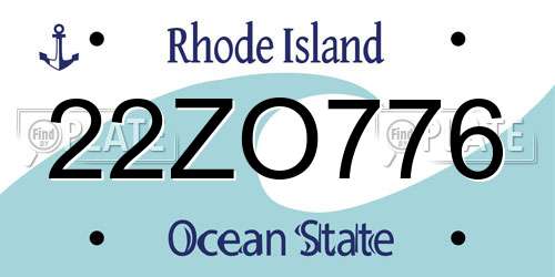 22ZO776 Rhode Island License Plate