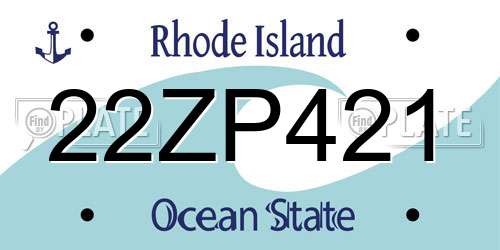 22ZP421 Rhode Island License Plate
