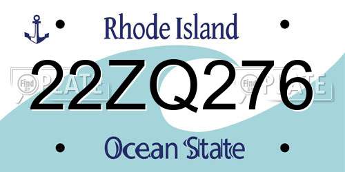 22ZQ276 Rhode Island License Plate