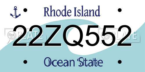 22ZQ552 Rhode Island License Plate