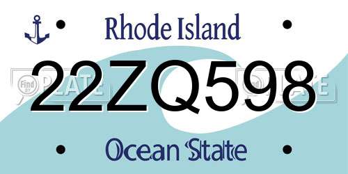 22ZQ598 Rhode Island License Plate
