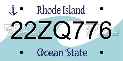 22ZQ776 Rhode Island License Plate