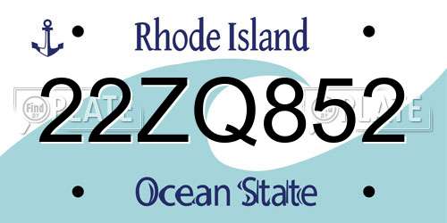 22ZQ852 Rhode Island License Plate