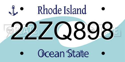 22ZQ898 Rhode Island License Plate