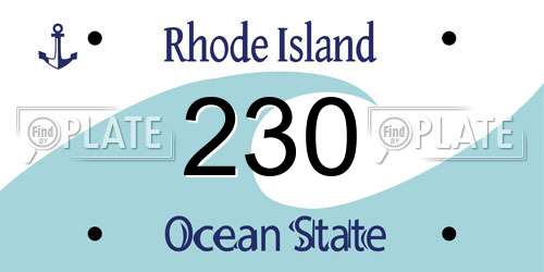 230 Rhode Island License Plate