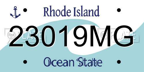 23019MG Rhode Island License Plate