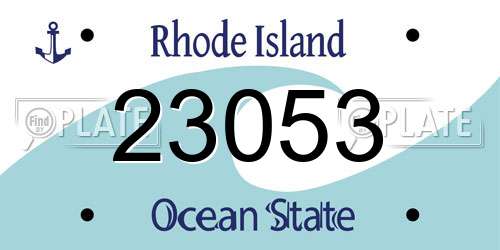 23053 Rhode Island License Plate