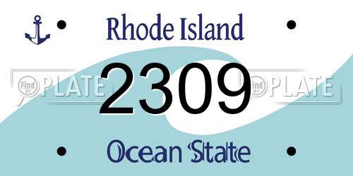 2309 Rhode Island License Plate