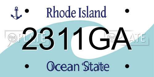 2311GA Rhode Island License Plate