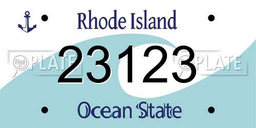 23123 Rhode Island License Plate