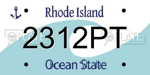2312PT Rhode Island License Plate