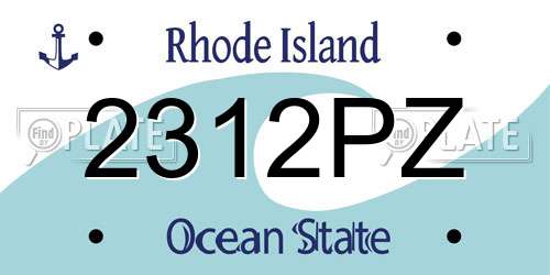2312PZ Rhode Island License Plate