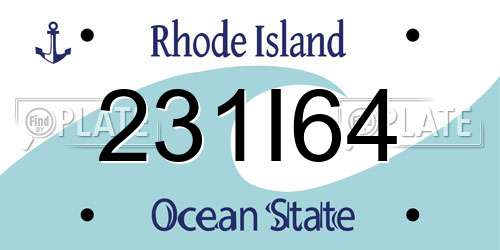 231I64 Rhode Island License Plate