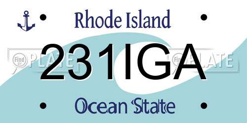 231IGA Rhode Island License Plate