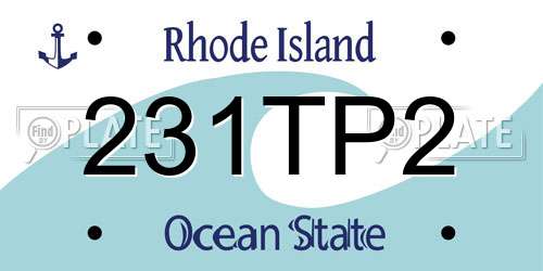 231TP2 Rhode Island License Plate