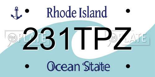 231TPZ Rhode Island License Plate
