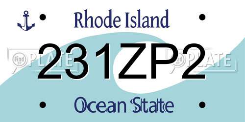 231ZP2 Rhode Island License Plate