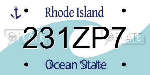 231ZP7 Rhode Island License Plate