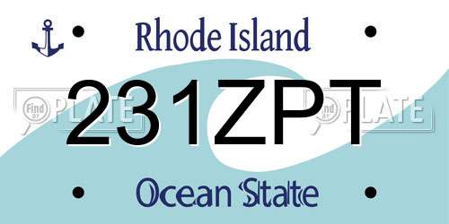 231ZPT Rhode Island License Plate