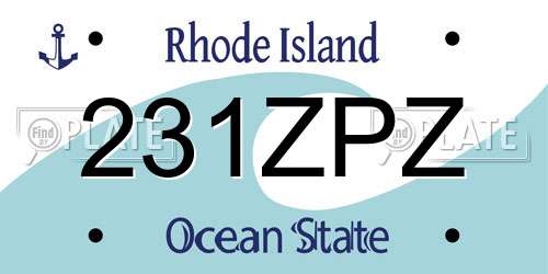 231ZPZ Rhode Island License Plate