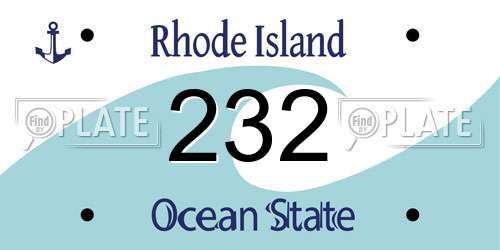 232 Rhode Island License Plate