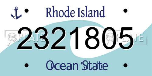 2321805 Rhode Island License Plate