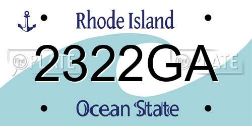 2322GA Rhode Island License Plate