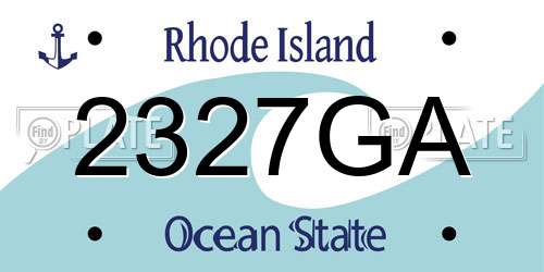 2327GA Rhode Island License Plate