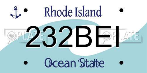 232BEI Rhode Island License Plate