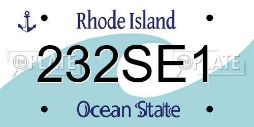 232SE1 Rhode Island License Plate