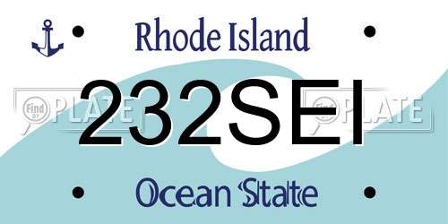 232SEI Rhode Island License Plate