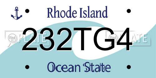 232TG4 Rhode Island License Plate
