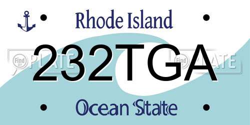 232TGA Rhode Island License Plate