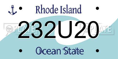 232U20 Rhode Island License Plate
