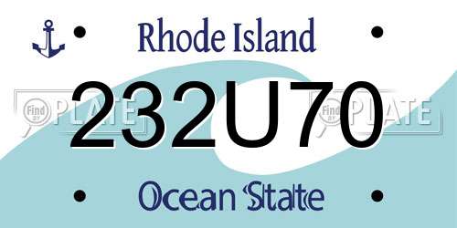 232U70 Rhode Island License Plate