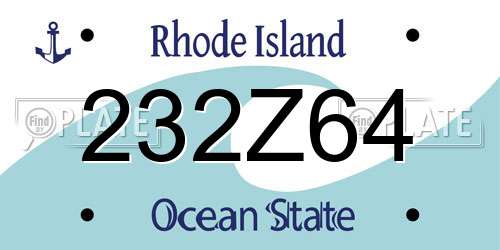 232Z64 Rhode Island License Plate