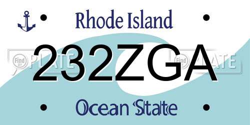 232ZGA Rhode Island License Plate