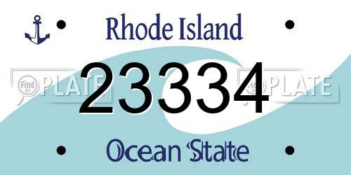 23334 Rhode Island License Plate