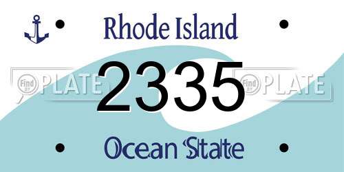 2335 Rhode Island License Plate